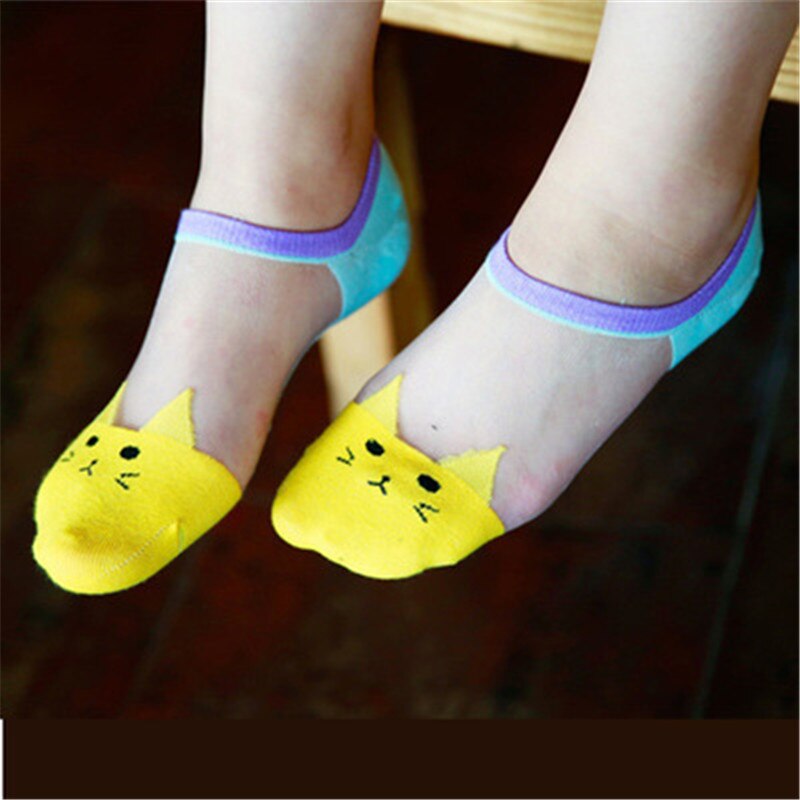 Women's Kawaii Cat Sheer Socks